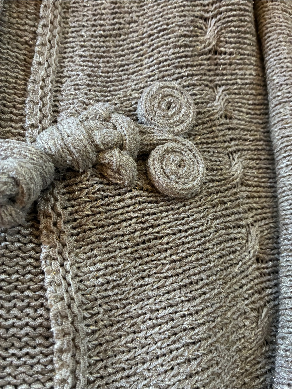 Coldwater Creek Beige Cardigan with Decorative Toggles and Silver Accents. - Picture 2 of 4